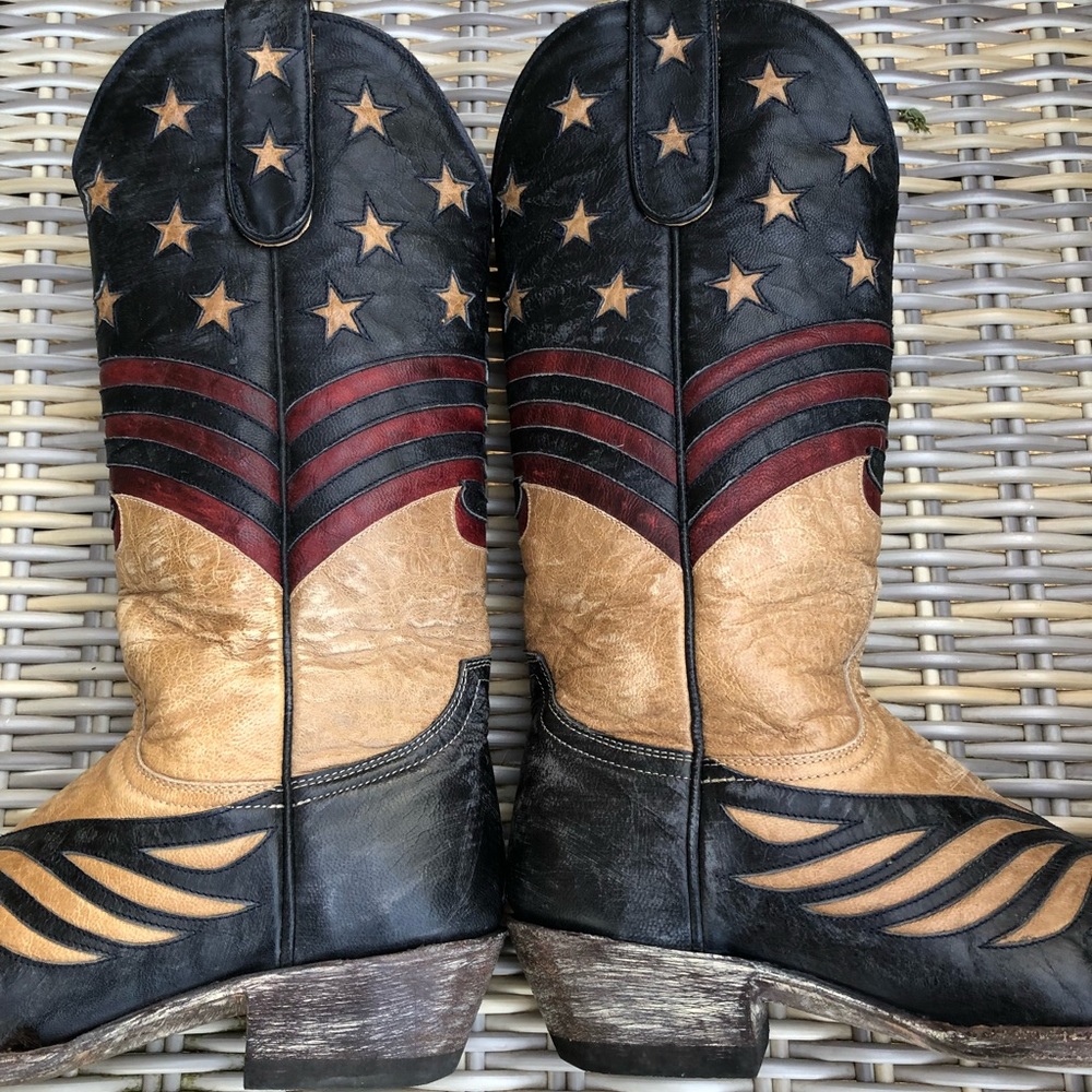 Old Gringo American Flag Boots 8.5 Unity Cowboy - Picture 3 of 12